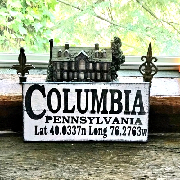 COLUMBIA, PA RUSTIC WOOD TOWN SIGN - Picture 1 of 4